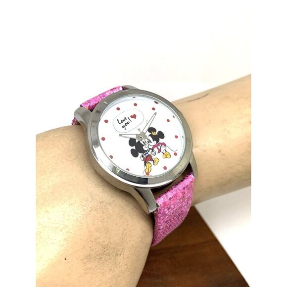 Disney Women's Watch Mickey Minnie Mouse Quartz White Dial Pink Band WDS000345 - Picture 5 of 14